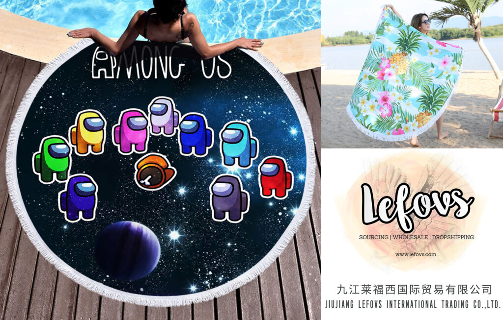 Among Us Impostor Game Style Round Beach Towel 1 Among Us Impostor Game Style Round Beach Towel (1)