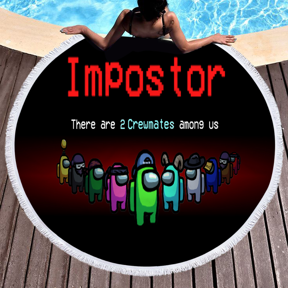 Among Us Impostor Game Style Round Beach Towel 7 Among Us Impostor Game Style Round Beach Towel 6