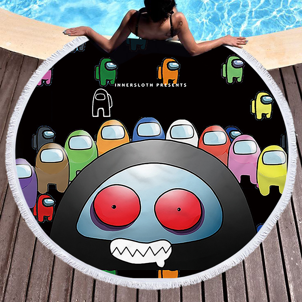 Among Us Impostor Game Style Round Beach Towel 8 Among Us Impostor Game Style Round Beach Towel 7