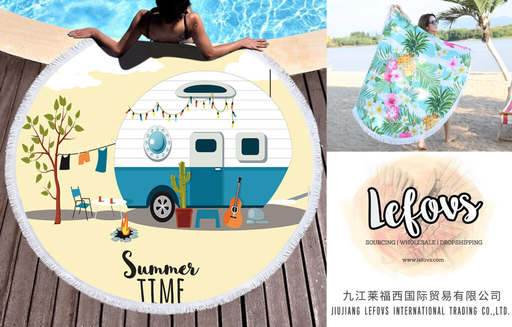 Camping Car Round Beach Towel 1 Camping Car Round Beach Towel (3)