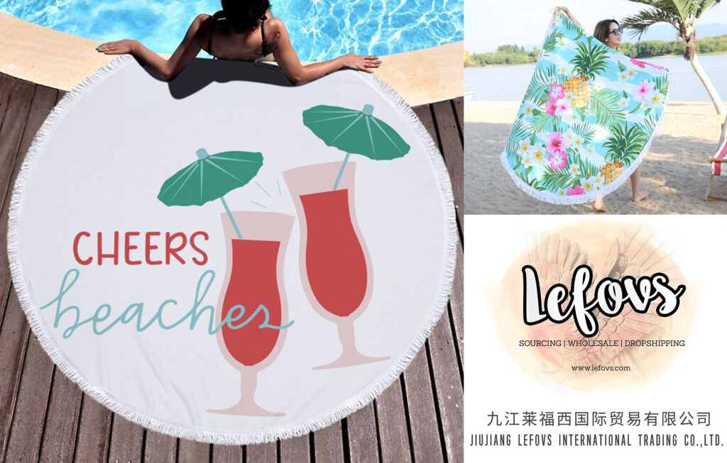 Cheers Beacher Round Beach Towel 1 Cheers Beacher Round Beach Towel
