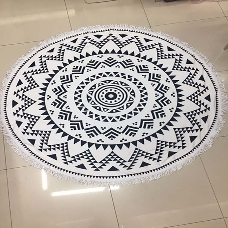 Classic Pattern Round Beach Towel 17