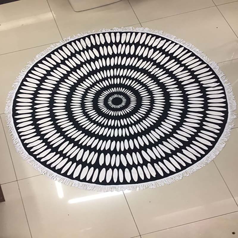 Classic Pattern Round Beach Towel 19