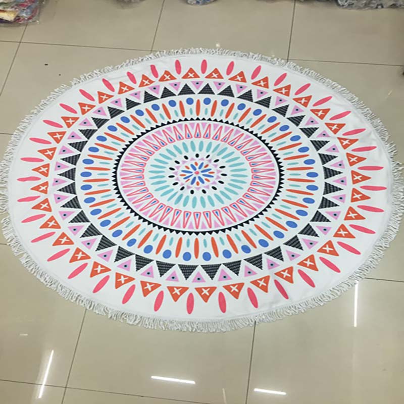 Classic Pattern Round Beach Towel 29
