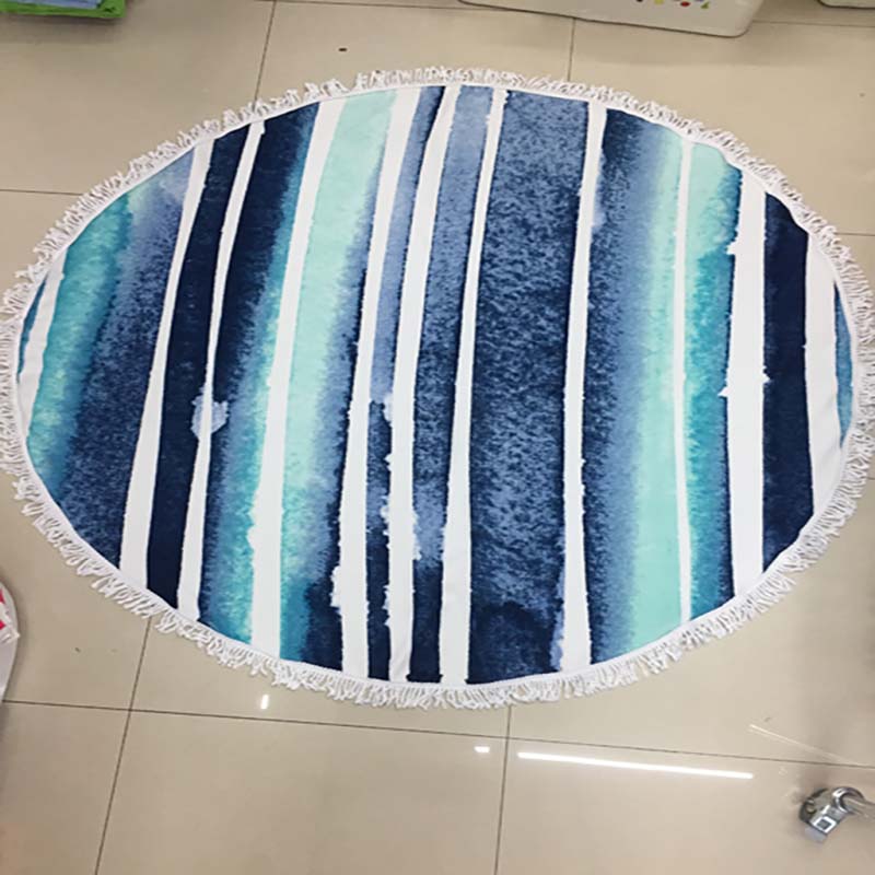 Classic Pattern Round Beach Towel 34
