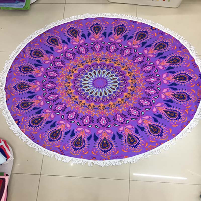Classic Pattern Round Beach Towel 37