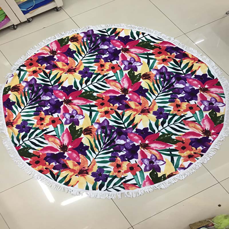 Classic Pattern Round Beach Towel 43