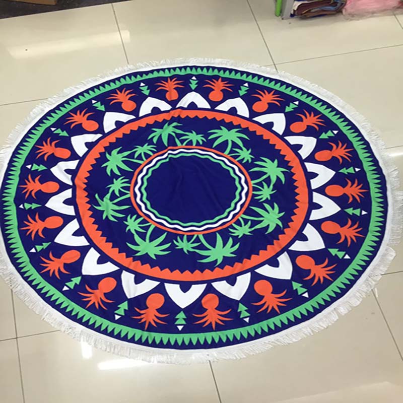 Classic Pattern Round Beach Towel 5