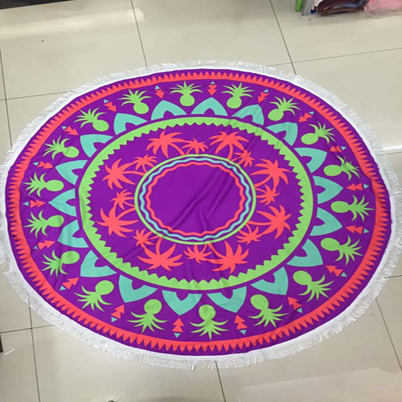 Classic Pattern Round Beach Towel 6