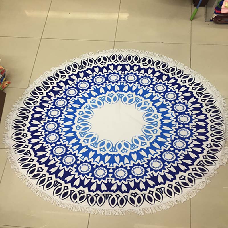 Classic Pattern Round Beach Towel 7