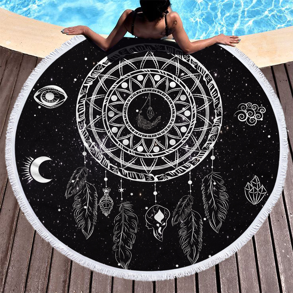 Cloud Star Sun and Moon Round Beach Towel 13 Cloud Star Sun and Moon Round Beach Towel 12