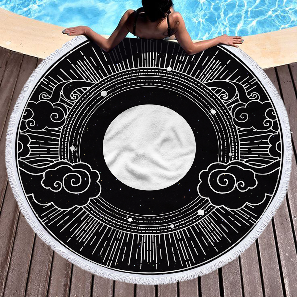 Cloud Star Sun and Moon Round Beach Towel 10 Cloud Star Sun and Moon Round Beach Towel 9