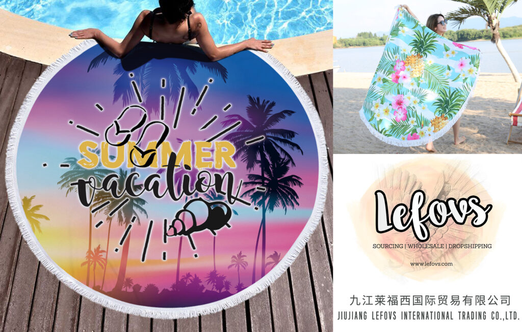 Coconut Tree Hawaii Round Beach Towel 1 Coconut Tree Hawaii Round Beach Towel (3)