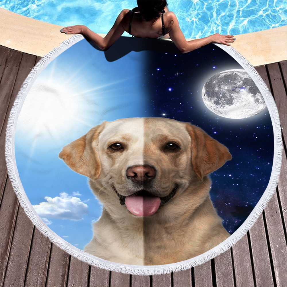 Custom Print Dog Animal Photo Round Beach Towel 11 Custom Print Dog Photo Round Beach Towel 10