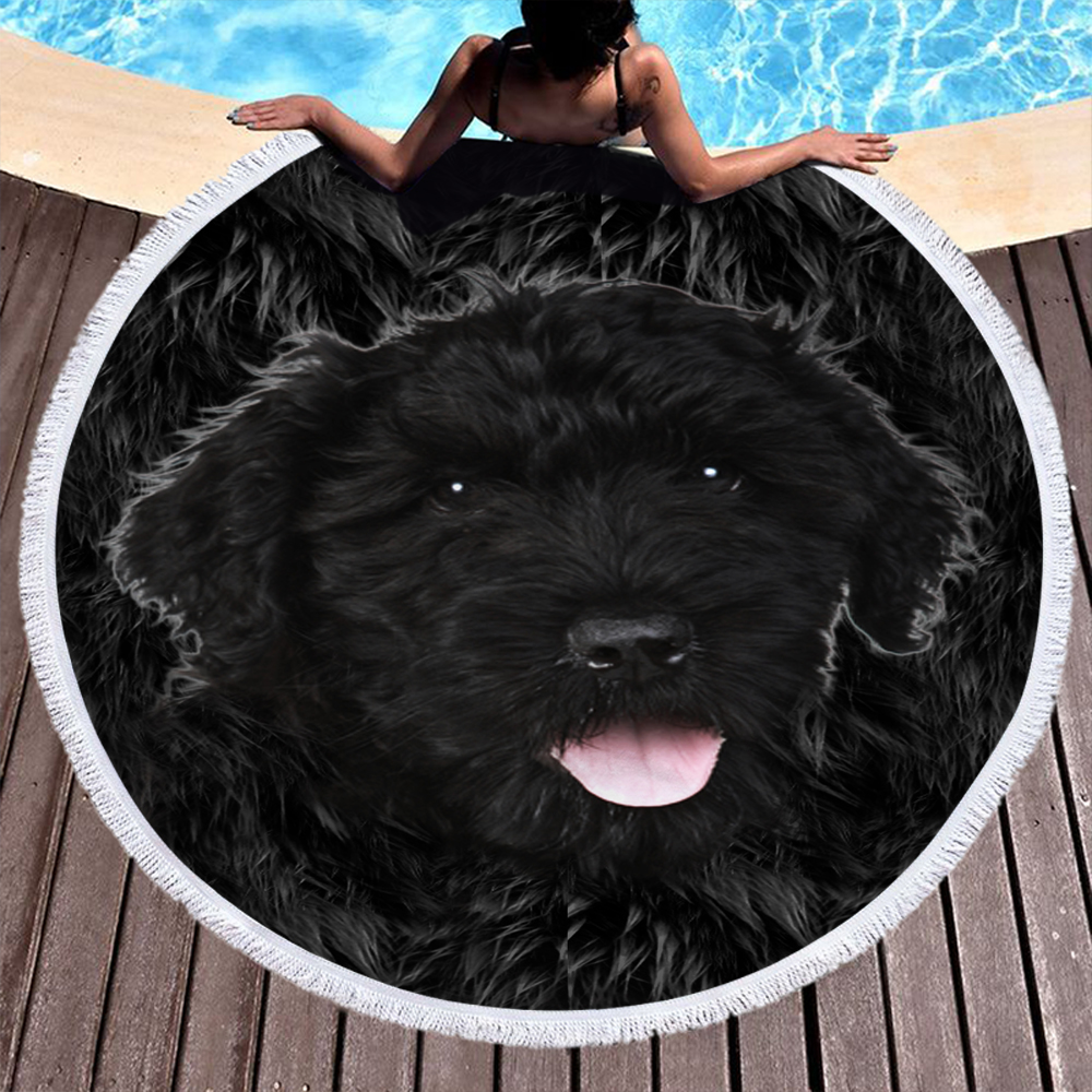 Custom Print Dog Animal Photo Round Beach Towel 23 Custom Print Dog Photo Round Beach Towel 22