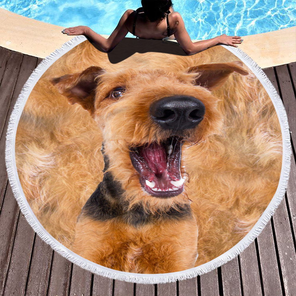 Custom Print Dog Animal Photo Round Beach Towel 30 Custom Print Dog Photo Round Beach Towel 29
