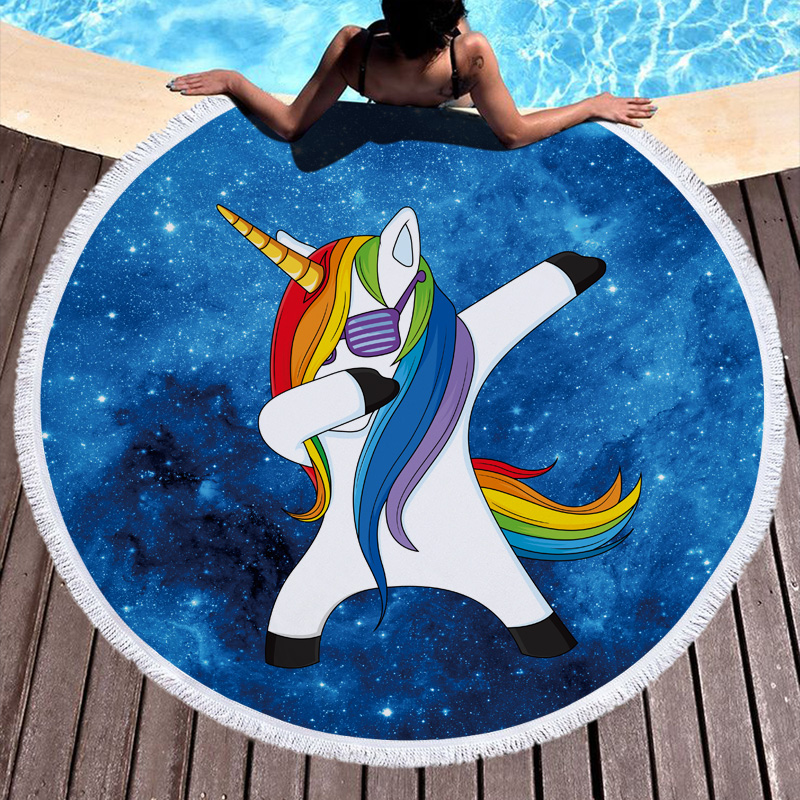 Cute 3D Butterfly Unicorn Round Beach Towel 6 Cute 3D Butterfly Unicorn Round Beach Towel For Boy and Girls 8