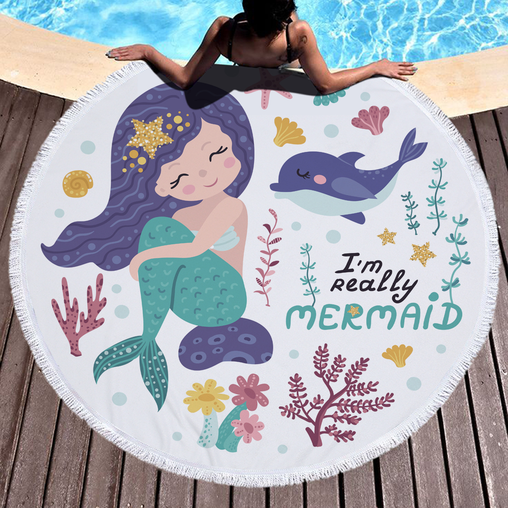 Cute Animals Round Beach Towel For Kids 9 Cute Animals Round Beach Towel For Kids 8