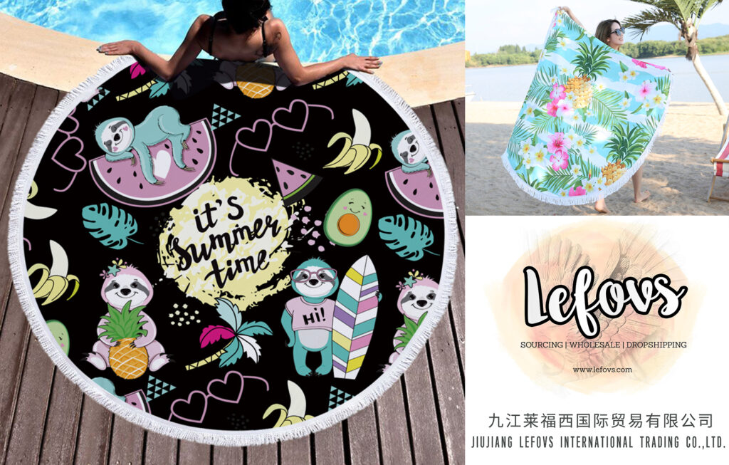 Cute Sloth Round Beach Towel 1 Cute Sloth Round Beach Towel (1)