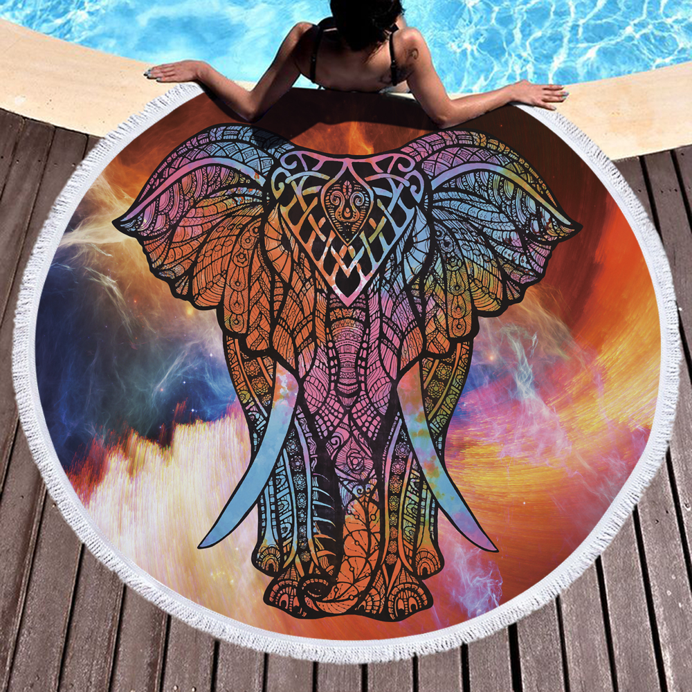 Elephant Round Beach Towel 4 Elephant Round Beach Towel 3 1