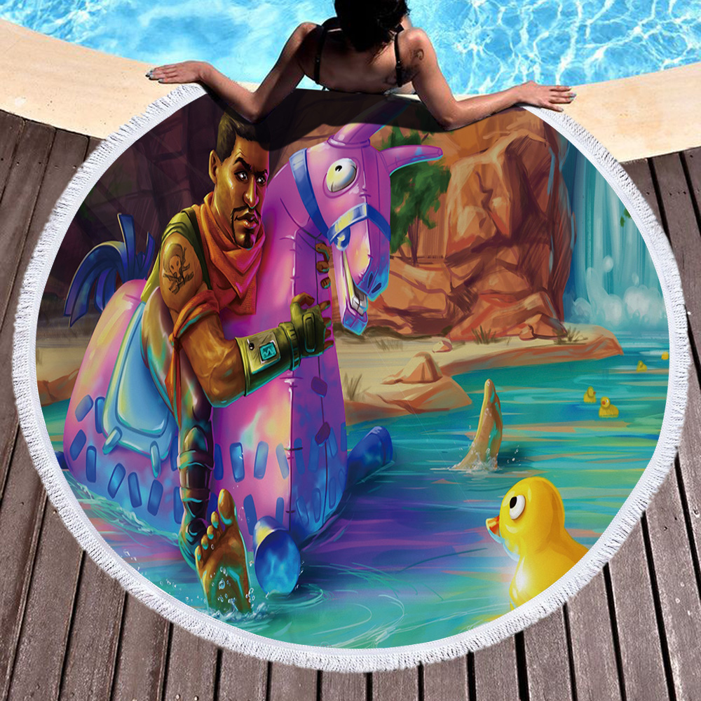 Fortnite Games Round Beach Towel 36