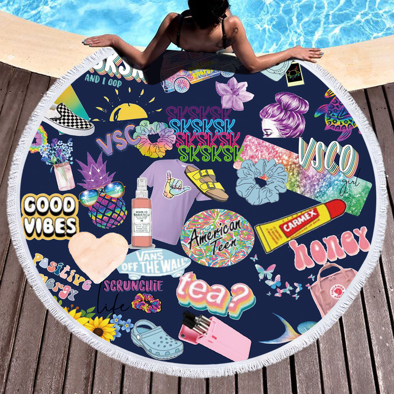 Friday Time Round Beach Towel 2
