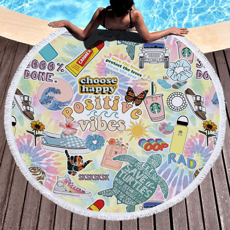Friday Time Round Beach Towel 4