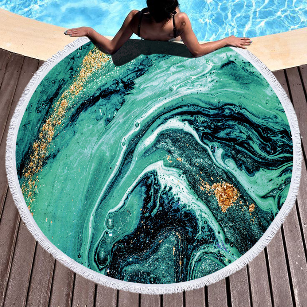 Gilded Style Rock Printed Round Beach Towel 21 Gilded Style Rock Printed Round Beach Towel 20