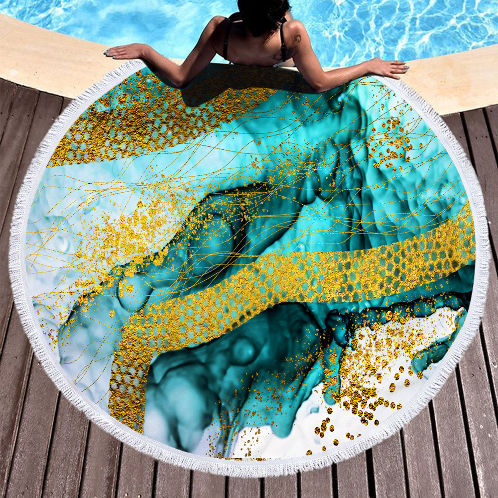 Gilded Style Rock Printed Round Beach Towel 23 Gilded Style Rock Printed Round Beach Towel 22