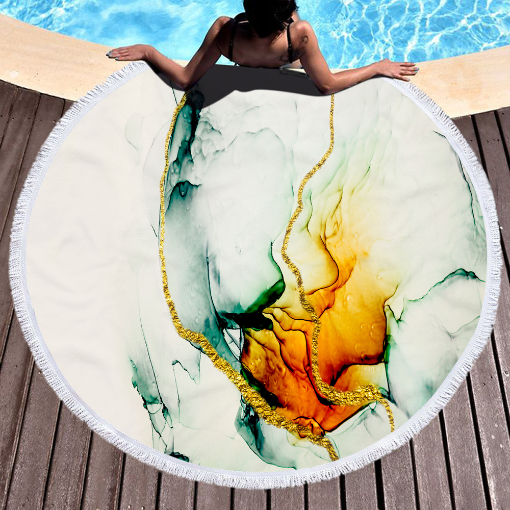 Gilded Style Rock Printed Round Beach Towel 7 Gilded Style Rock Printed Round Beach Towel 6