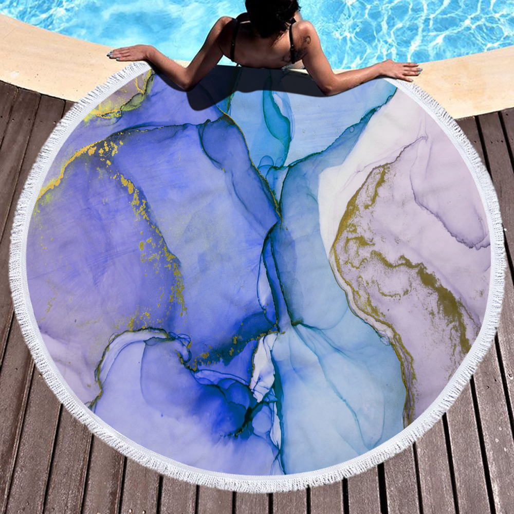 Gilded Style Rock Printed Round Beach Towel 9 Gilded Style Rock Printed Round Beach Towel 8