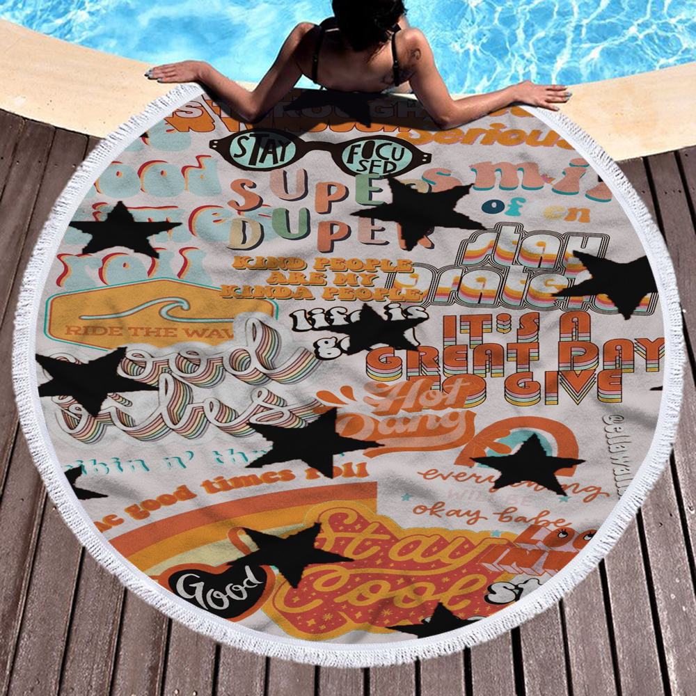 Happy Beach Journey Round Blanket 2