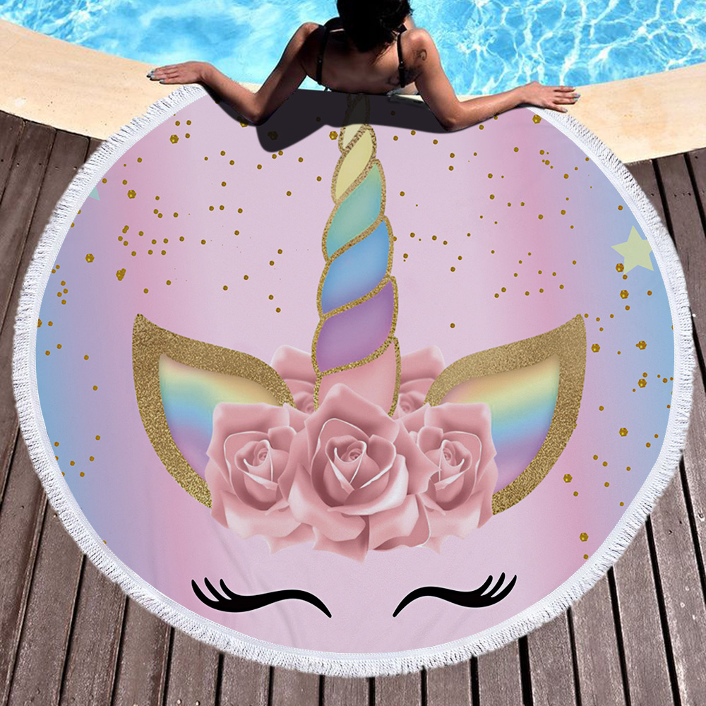 Horn of the Unicorn Round Beach Towel 7 Horn of the Unicorn Round Beach Towel 12