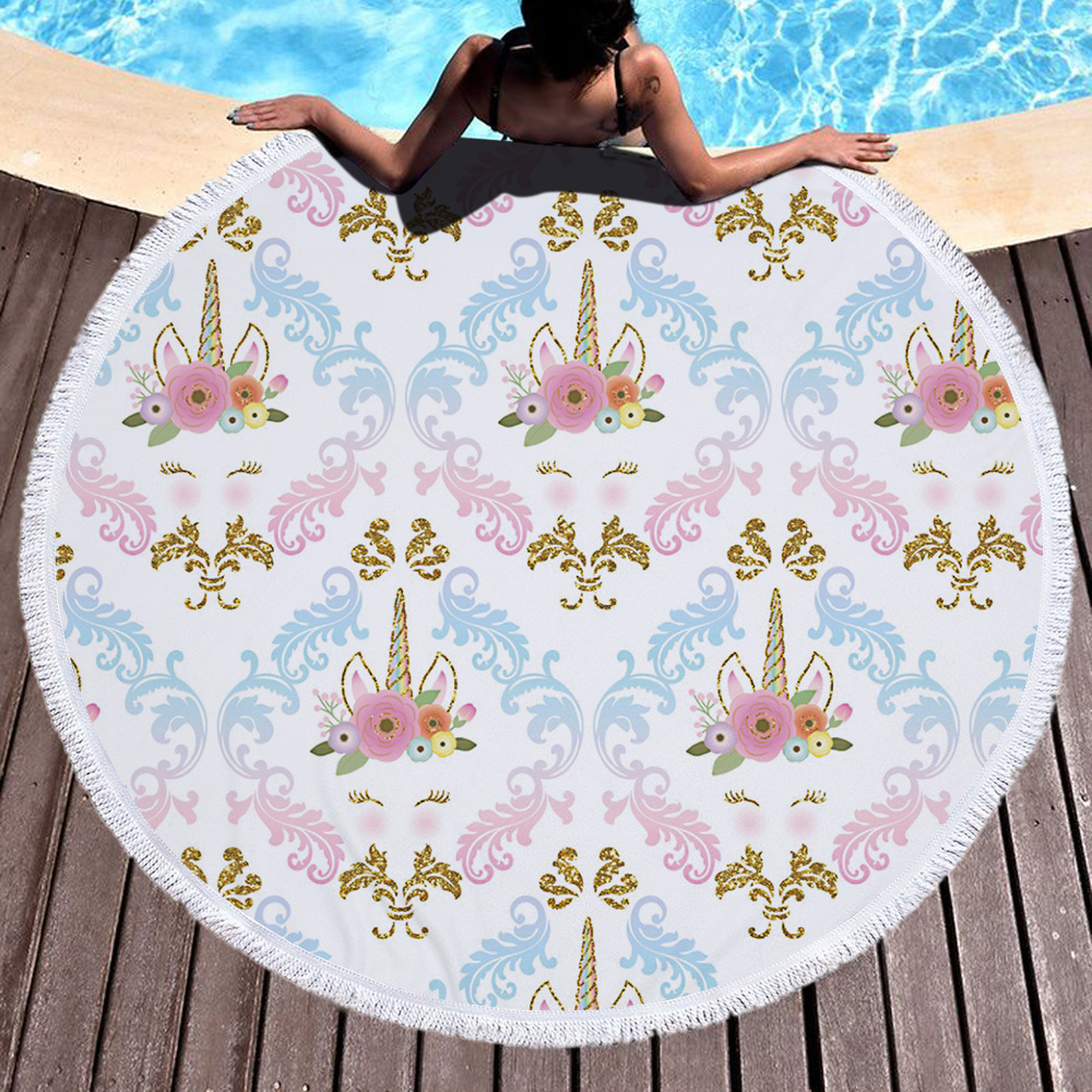 Horn of the Unicorn Round Beach Towel 8 Horn of the Unicorn Round Beach Towel 14