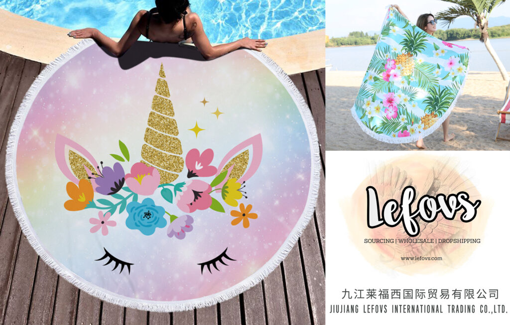Horn of the Unicorn Round Beach Towel 1 Horn of the Unicorn Round Beach Towel (2)