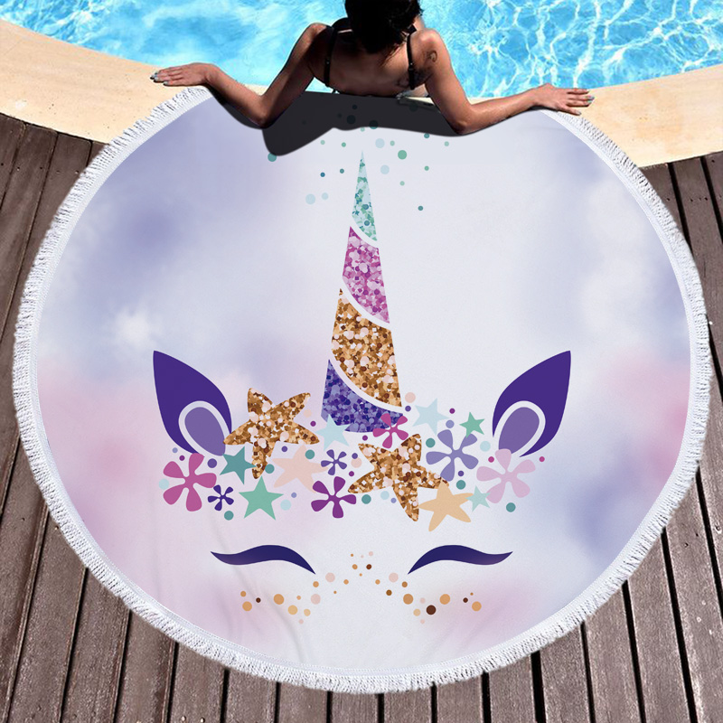 Horn of the Unicorn Round Beach Towel 3 Horn of the Unicorn Round Beach Towel 4