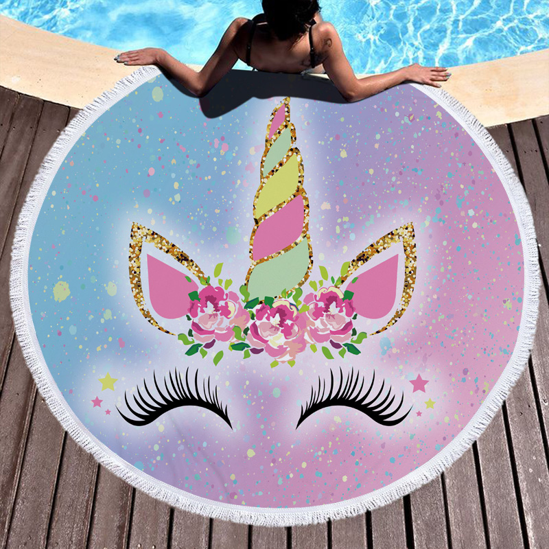 Horn of the Unicorn Round Beach Towel 4 Horn of the Unicorn Round Beach Towel 6