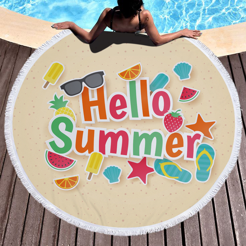 I LOVE SUMMER ROUND BEACH TOWEL 10
