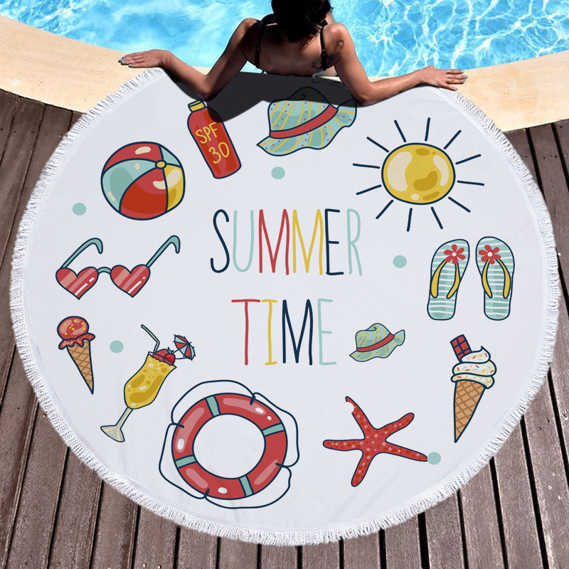 I LOVE SUMMER ROUND BEACH TOWEL 6