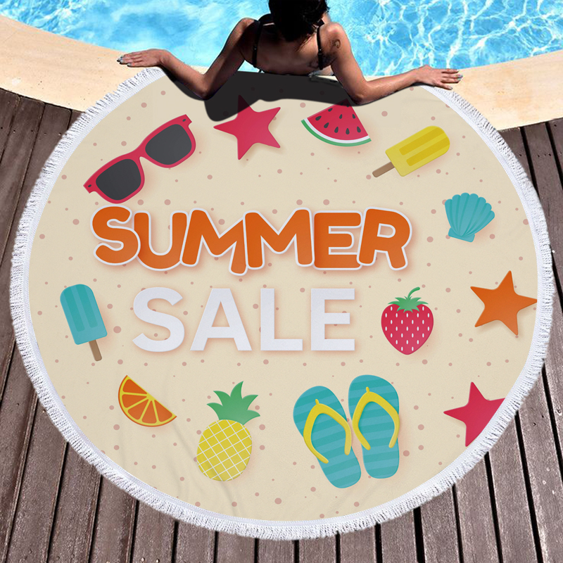 I LOVE SUMMER ROUND BEACH TOWEL 8