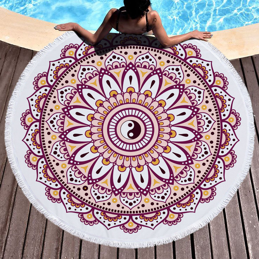 Mandala Round Beach Towel 10