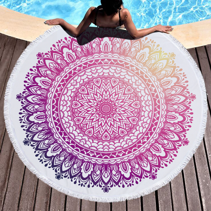 Mandala Round Beach Towel 12