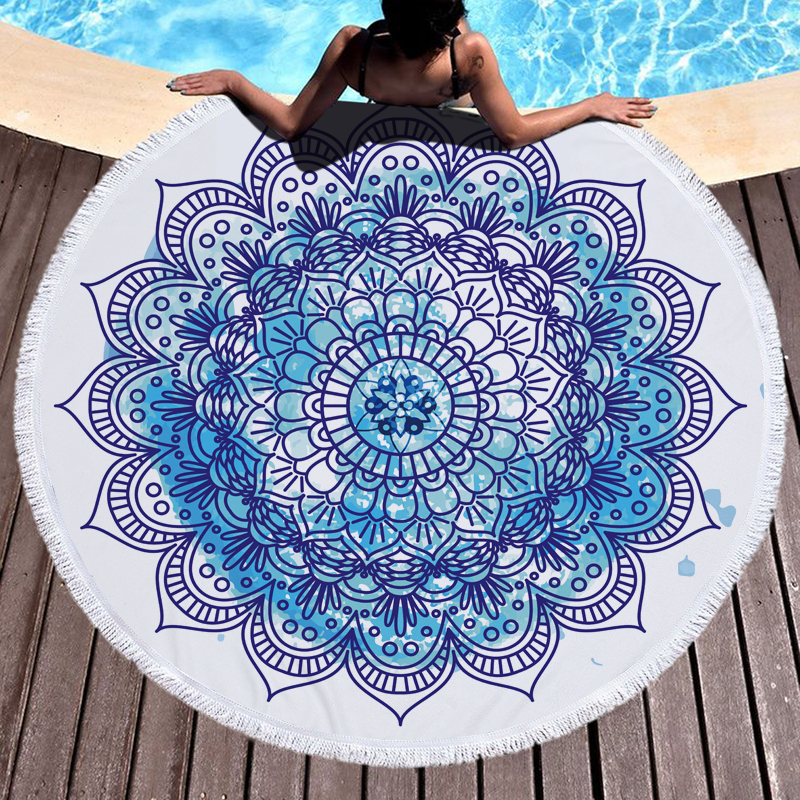 Mandala Round Beach Towel 13