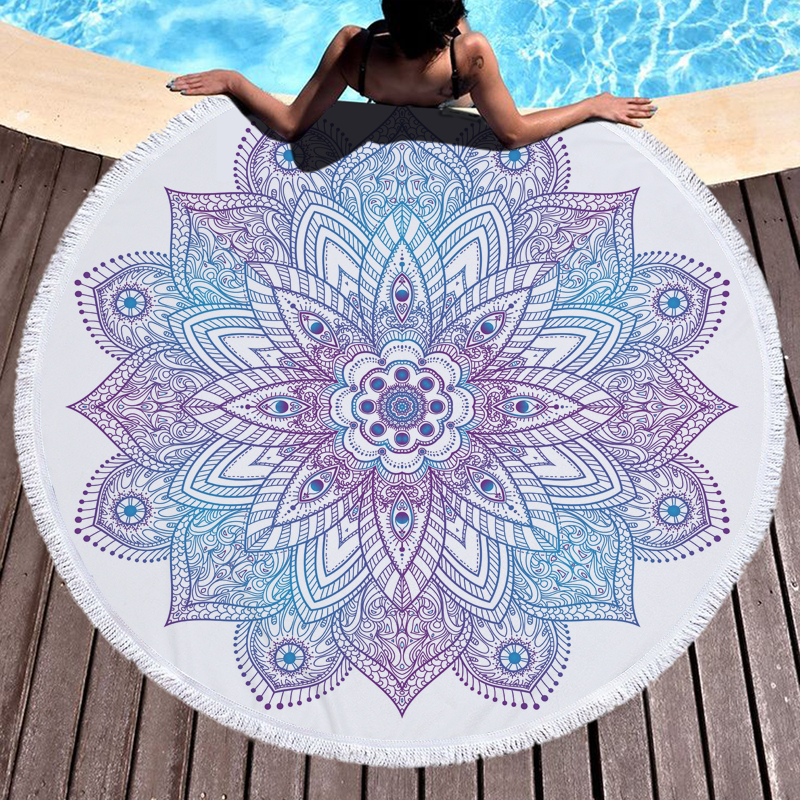 Mandala Round Beach Towel 14
