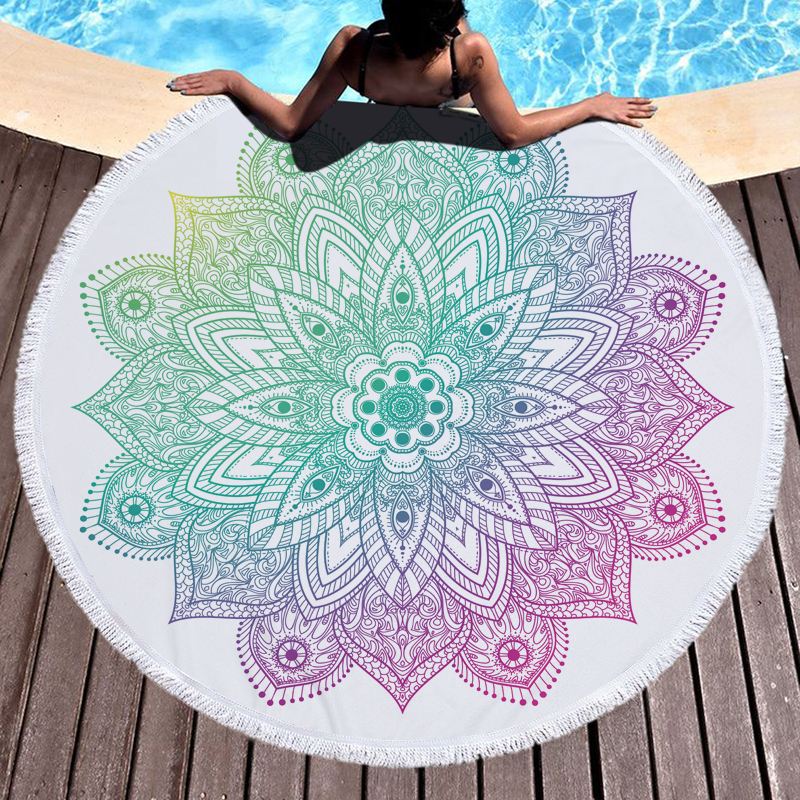 Mandala Round Beach Towel 15