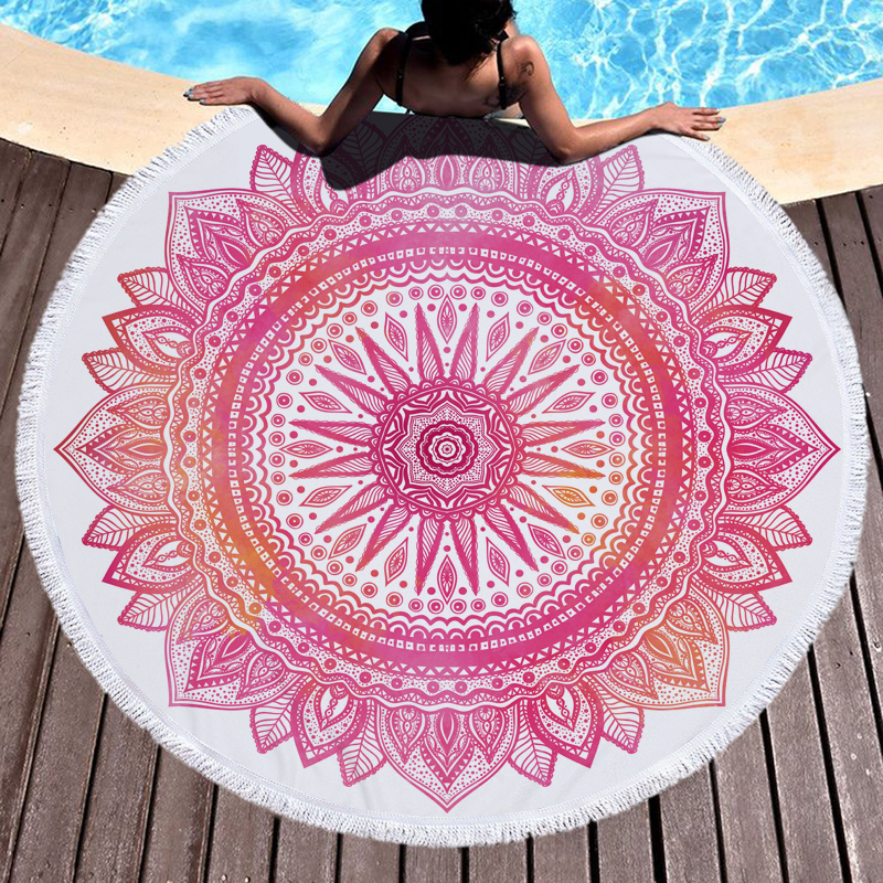 Mandala Round Beach Towel 17