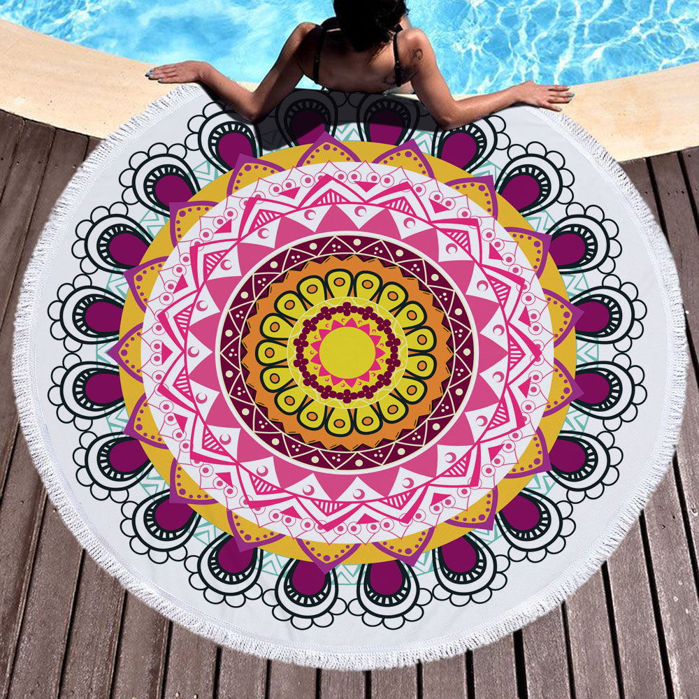 Mandala Round Beach Towel 2