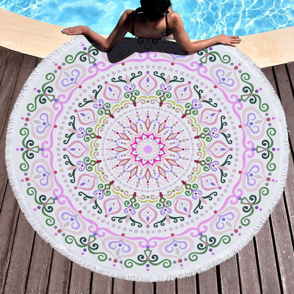 Mandala Round Beach Towel 4