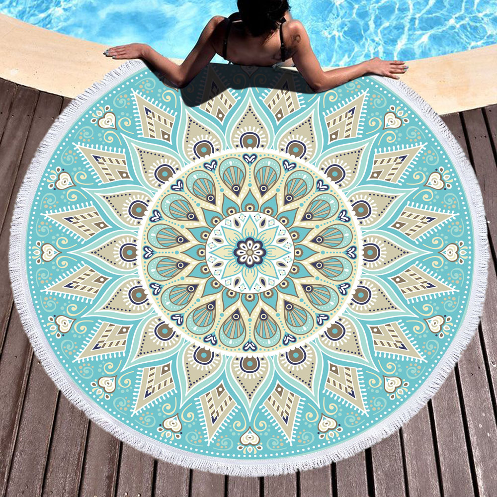 Mandala Round Beach Towel 5