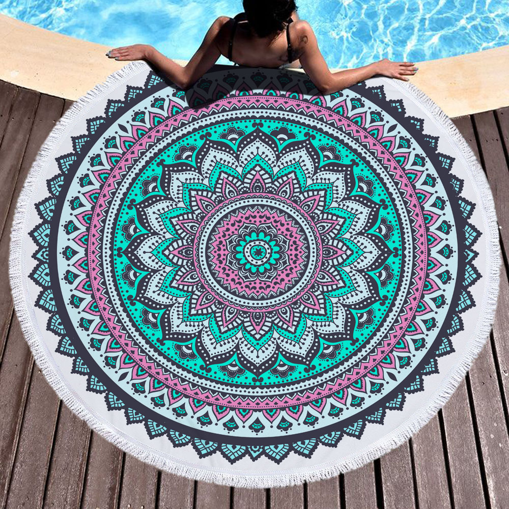Mandala Round Beach Towel 7